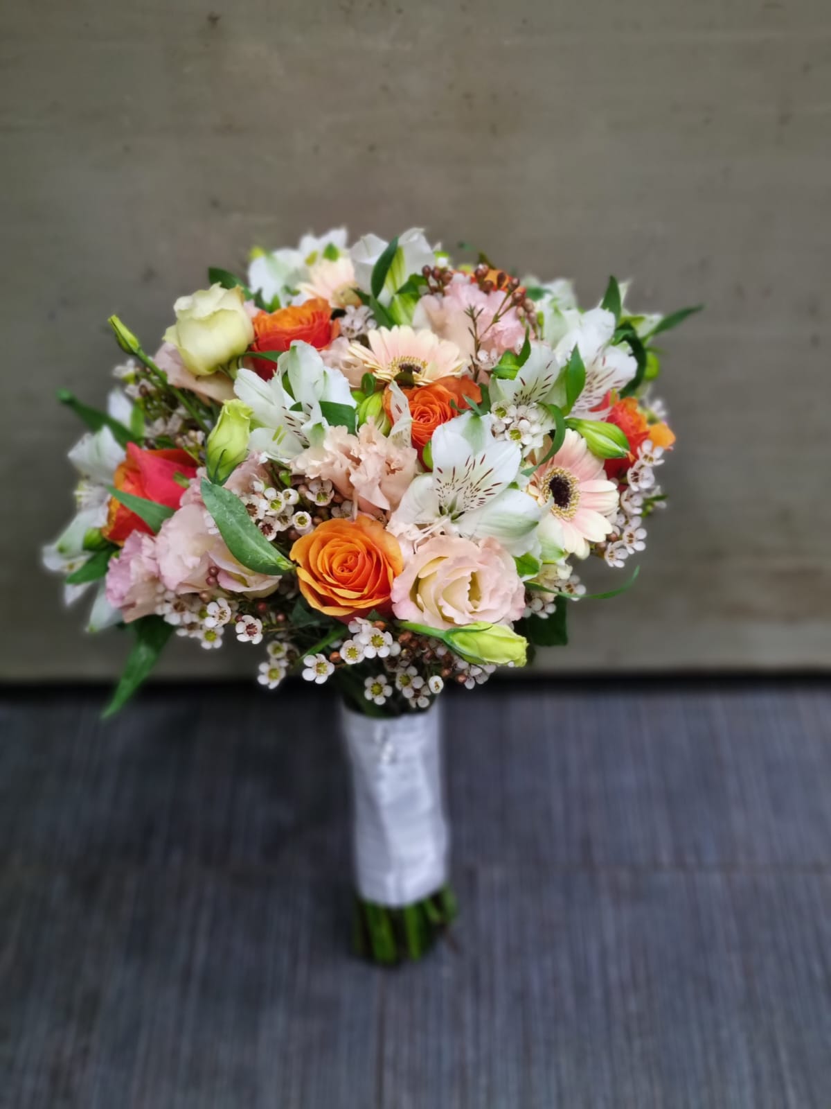 זר כלה בשילוב כתום 00100