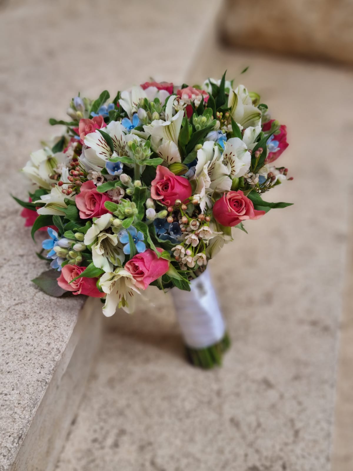 זר כלה בשילוב ורוד עתיק