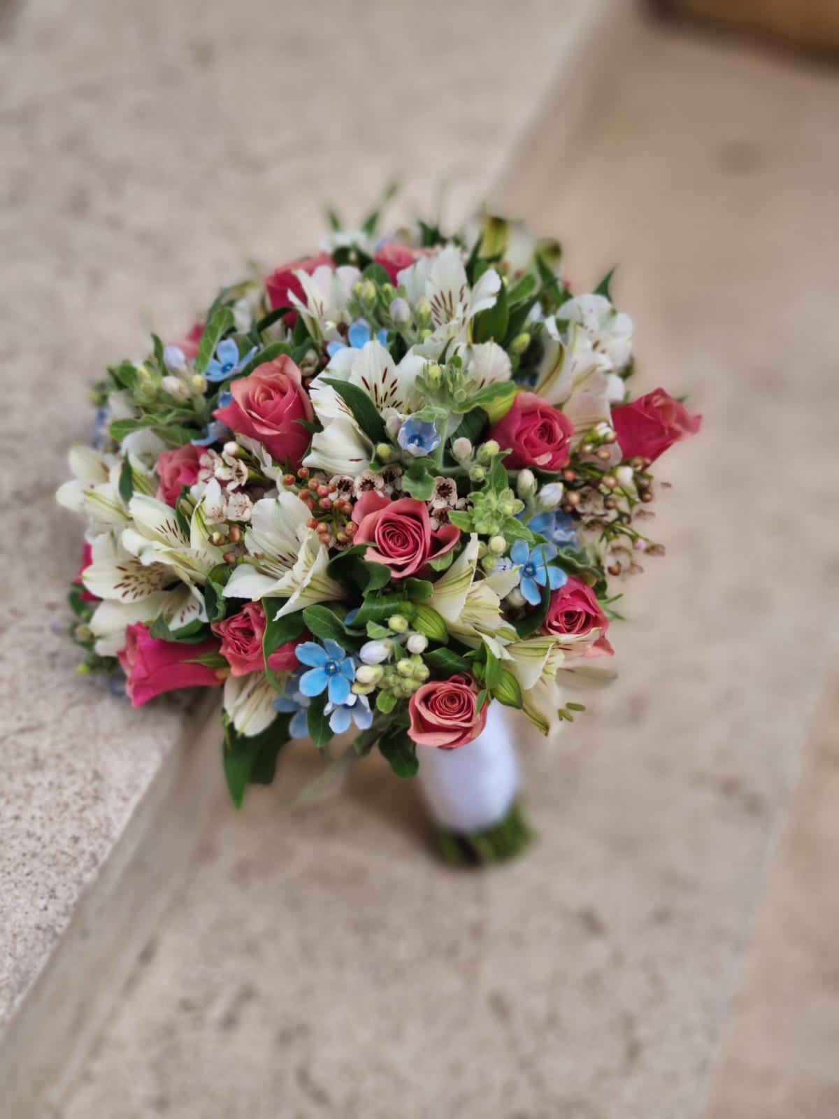 זר כלה בשילוב ורוד עתיק