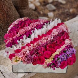 סידור שורות בגווני ורוד