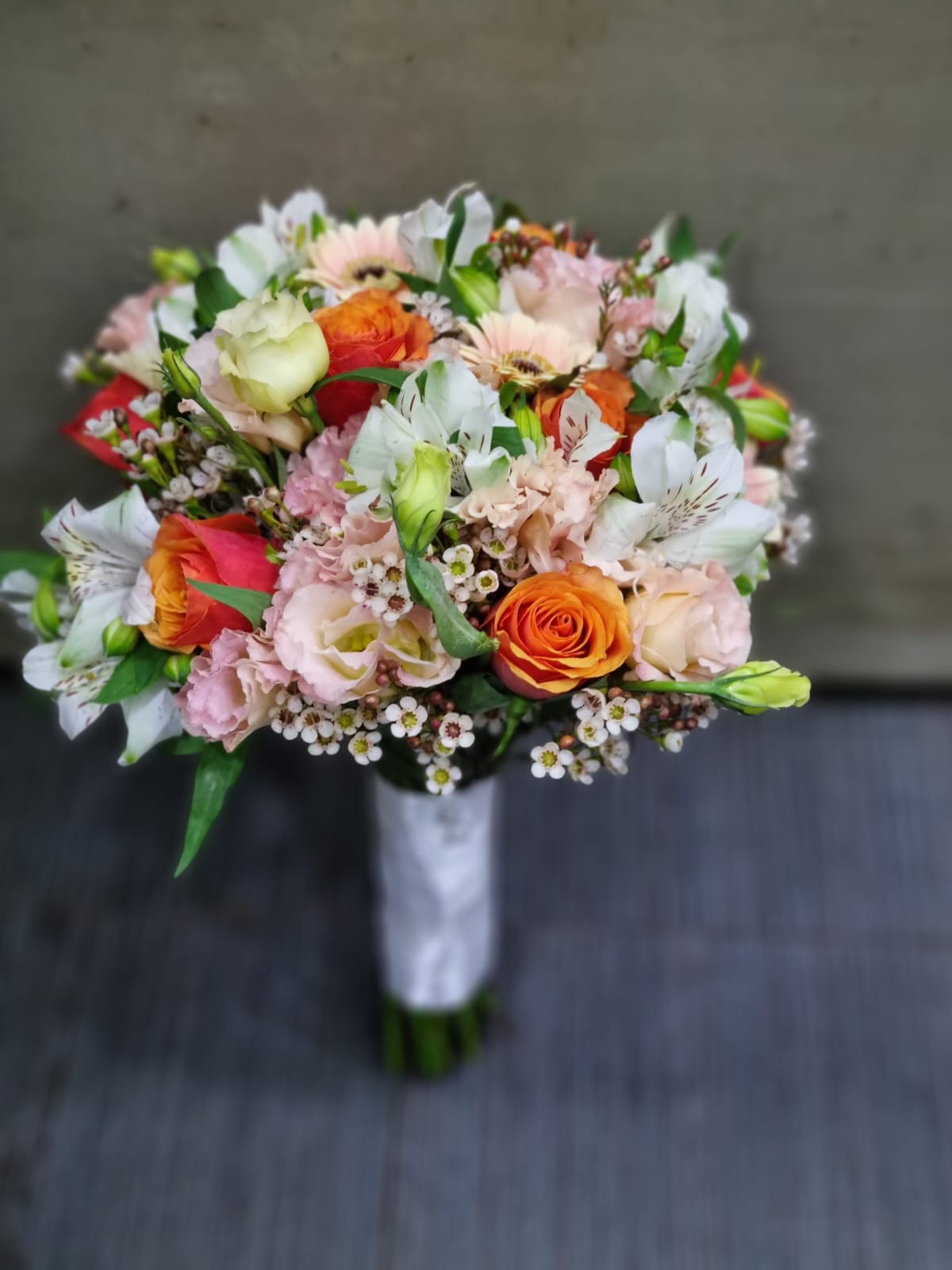 זר כלה בשילוב כתום 00100